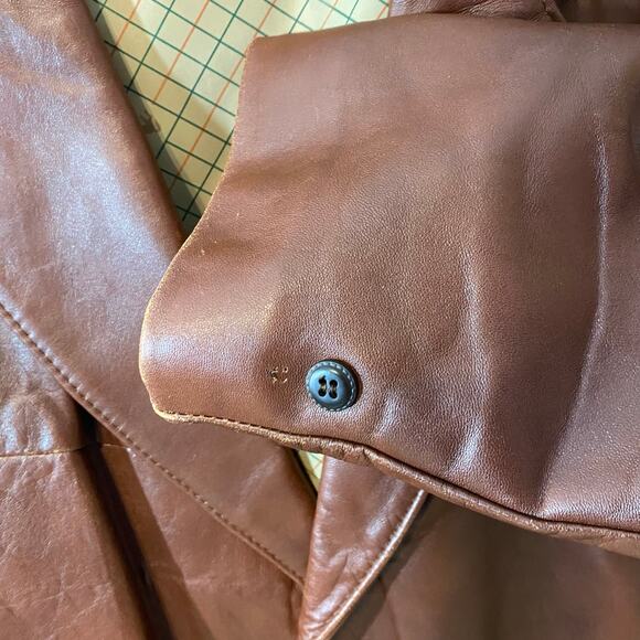 Vintage Sears Clipper Mist Brown Leather Blazer 42S Equestrian Lined western - Picture 8 of 12